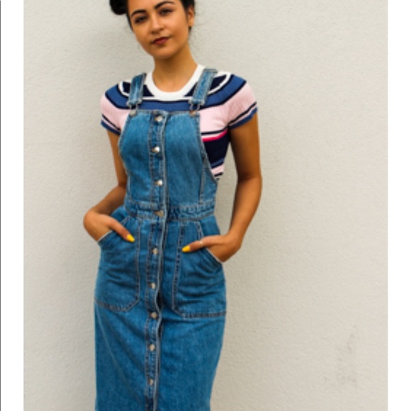 denim overall dress h&m